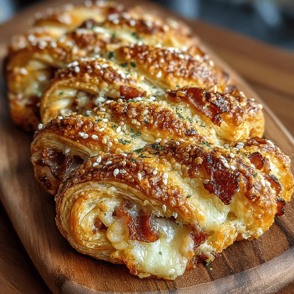 To achieve the best flavor in every bite of your Savory Ham and Swiss Puff Pastry Twists, it’s crucial to layer your ingredients thoughtfully. Start with your sheet of puff pastry laid out on a clean, lightly floured surface. The key to even distribution is to cut the ham and cheese into uniform pieces.