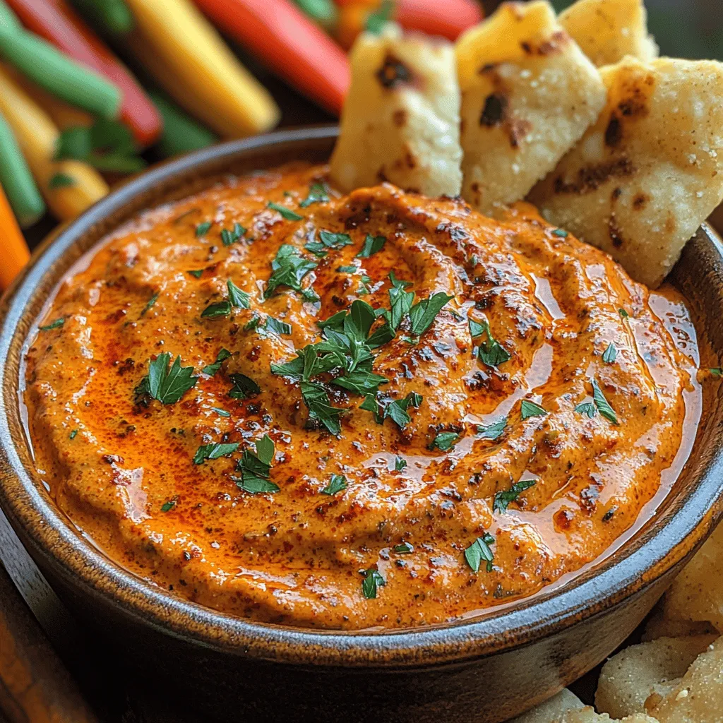 If you're on the hunt for a dip that combines rich flavors, a creamy texture, and a delightful smoky undertone, look no further than the Smoky Velvet Roasted Red Pepper Dip. This dip is not only a culinary delight but also a versatile companion for any occasion, whether you're hosting a lively gathering, enjoying a cozy game night, or simply indulging in a snack at home. The allure of this dip lies in its ability to elevate your taste experience, making it a must-try for anyone who loves good food.