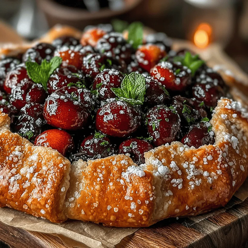 Immerse yourself in the delightful world of desserts with this Spicy Cherry Galette, a perfect fusion of sweet and spicy that will tantalize your taste buds. This rustic pastry is not only visually stunning but also a comforting treat that highlights the vibrant flavors of cherries combined with a hint of heat. The unique combination of sweet cherries and a subtle kick from spices creates an unforgettable dessert experience that is sure to impress. Whether you're hosting a dinner party or simply looking to indulge yourself, this galette is a crowd-pleaser that brings together the best of both worlds.