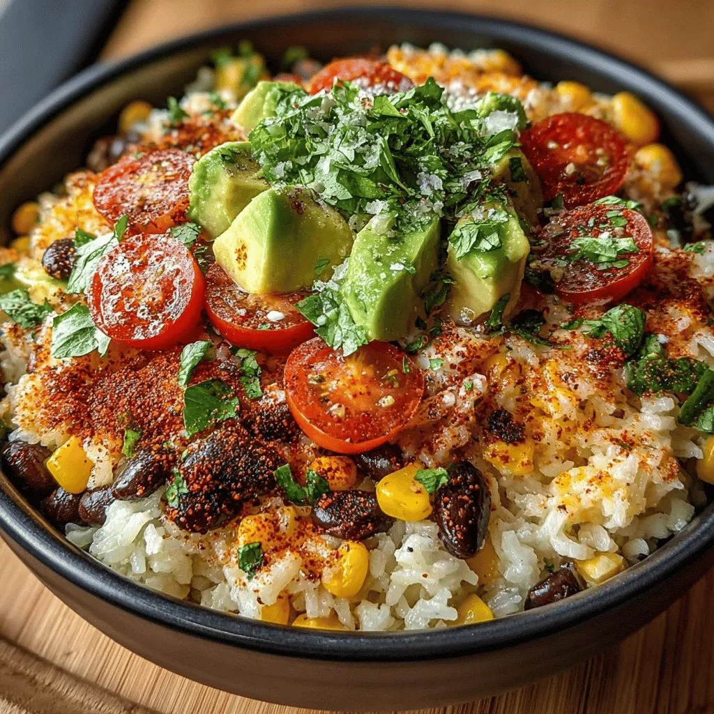 When it comes to preparing your Zesty Southwest Veggie Rice Bowl, selecting the right skillet is crucial for achieving optimal results. A <strong>non-stick skillet</strong> is highly recommended, as it allows for easy cooking and prevents ingredients from sticking. If you prefer a more traditional approach, a <strong>cast-iron skillet</strong> is an excellent choice. It retains heat well and adds a slight caramelization to your veggies, enhancing their flavors.” /></p>
</p>
<h2>Choosing the Right Skillet: Equipment Recommendations</h2>
</p>
<p>When it comes to preparing your Zesty Southwest Veggie Rice Bowl, selecting the right skillet is crucial for achieving optimal results. A <strong>non-stick skillet</strong> is highly recommended, as it allows for easy cooking and prevents ingredients from sticking. If you prefer a more traditional approach, a <strong>cast-iron skillet</strong> is an excellent choice. It retains heat well and adds a slight caramelization to your veggies, enhancing their flavors.</p>
</p>
<p>For versatility, consider using a <strong>wok</strong> if you have one on hand. Its design allows for quick and even cooking, which is particularly beneficial when sautéing vegetables. Additionally, ensure that your skillet is spacious enough to accommodate all the ingredients without overcrowding, as this can lead to steaming rather than sautéing.</p>
</p>
<h2>Timing and Techniques for Sautéing Onions and Peppers</h2>
</p>
<p>The sautéing process is vital for bringing out the flavors in your Zesty Southwest Veggie Rice Bowl. Start by heating your skillet over medium heat and adding a splash of olive oil, about <strong>1-2 tablespoons</strong> should suffice. You want to ensure the oil is hot but not smoking, as this can burn your ingredients.</p>
</p>
<h3>Step-by-Step Sautéing Process:</h3>
</p>
<p>1. <strong>Onions First</strong>: Add your chopped onions to the skillet first. Cook for about <strong>3-4 minutes</strong>, stirring frequently until they begin to soften and turn translucent. This initial step builds a flavor base for your dish.</p>
</p>
<p>2. <strong>Add the Peppers</strong>: Once the onions are ready, add in your diced bell peppers. Sauté for an additional <strong>4-5 minutes</strong> until the peppers become tender yet still slightly crisp. They should retain their vibrant color and add a lovely sweetness to the mix.</p>
</p>
<p>3. <strong>Seasoning</strong>: After the veggies have softened, season them with salt, pepper, and a touch of cumin or chili powder to enhance the Southwest flavor profile. A sprinkle of these spices will elevate the dish, making it more aromatic and zesty.</p>
</p>
<h2>Bringing It All Together: Mixing the Ingredients</h2>
</p>
<p>Now that your onions and peppers are perfectly sautéed, it’s time to combine them with the other ingredients for your rice bowl.</p>
</p>
<h3>Best Practices for Combining Cooked Ingredients</h3>
</p>
<p>1. <strong>Add the Cooked Rice</strong>: Once your veggies are ready, incorporate the cooked rice into the skillet. Use <strong>2-3 cups</strong> of rice, depending on how many servings you’re preparing. Stir gently to combine, allowing the rice to absorb the flavors from the sautéed vegetables.</p>
</p>
<p>2. <strong>Mix in the Beans</strong>: Next, add in <strong>1 can of black beans</strong>, rinsed and drained. Beans not only add protein but also a creamy texture that complements the dish.</p>
</p>
<p>3. <strong>Incorporate Corn</strong>: Toss in <strong>1 cup of corn</strong>, whether fresh, frozen, or canned, for a pop of sweetness and color. Combine everything thoroughly to ensure each component is evenly distributed.</p>
</p>
<h3>Ensuring Even Coating with the Dressing</h3>
</p>
<p>To finish off your rice bowl, drizzle the prepared dressing over the mixture. The dressing, made from lime juice, olive oil, and a hint of garlic, adds zest and ties all the flavors together. Toss everything gently but thoroughly to ensure an even coating — you want each grain of rice and every veggie bite to be infused with flavor.</p>
</p>
<h2>Serving Suggestions</h2>
</p>
<h3>Presentation Matters: How to Serve Your Rice Bowl</h3>
</p>
<p>A beautiful presentation can elevate your Zesty Southwest Veggie Rice Bowl from a simple meal to a culinary delight. Use <strong>deep bowls</strong> for serving, as they provide ample space for layering your ingredients.</p>
</p>
<h3>Bowl Composition: Layering for Visual Appeal</h3>
</p>
<p>Start by placing a generous scoop of the seasoned rice mixture at the bottom of the bowl. Then, layer your bowl with toppings such as <strong>sliced avocado</strong>, <strong>fresh cilantro</strong>, and <strong>diced tomatoes</strong>. This not only adds visual interest with vibrant colors but also enhances the flavor profile of your dish.</p>
</p>
<h3>Optional Toppings: Enhancing Flavor with Sour Cream, Hot Sauce, or Cheese</h3>
</p>
<p>To take your bowl to the next level, consider adding optional toppings:</p>
</p>
<p>– <strong>Sour Cream or Greek Yogurt</strong>: A dollop of either adds creaminess that balances the spice of the peppers.</p>
<p>– <strong>Hot Sauce</strong>: For those who enjoy a kick, drizzle a few drops of your favorite hot sauce over the top.</p>
<p>– <strong>Shredded Cheese</strong>: A sprinkle of cheddar or a vegan cheese alternative can add a rich and savory component.</p>
</p>
<h2>Nutritional Information</h2>
</p>
<h3>Understanding the Health Benefits</h3>
</p>
<p>This Zesty Southwest Veggie Rice Bowl is not only delicious but also packed with nutrients. Each ingredient contributes to a balanced meal that supports overall health.</p>
</p>
<h4>Balanced Nutrition: Macronutrients in the Zesty Southwest Veggie Rice Bowl</h4>
</p>
<p>– <strong>Carbohydrates</strong>: The rice provides a solid foundation of carbs for energy.</p>
<p>– <strong>Proteins</strong>: Black beans are an excellent plant-based protein source, essential for muscle repair and growth.</p>
<p>– <strong>Fats</strong>: Healthy fats from avocado and olive oil promote heart health and improve nutrient absorption.</p>
</p>
<h4>Caloric Breakdown: Portion Control for Healthy Eating</h4>
</p>
<p>A serving of this rice bowl (approximately <strong>1.5 cups</strong>) contains around <strong>350-450 calories</strong>, depending on the toppings chosen. This makes it a satisfying meal without overwhelming your calorie intake for the day.</p>
</p>
<h4>Dietary Considerations: Vegetarian and Vegan Friendly</h4>
</p>
<p>This recipe is inherently vegetarian and vegan-friendly, making it an excellent choice for those following plant-based diets. The combination of rice, beans, and vegetables ensures that you receive essential nutrients without any animal products.</p>
</p>
<h2>Storage and Leftover Ideas</h2>
</p>
<h3>Making the Most of Your Meal Prep</h3>
</p>
<p>If you find yourself with leftovers, don’t let them go to waste. Proper storage can maintain freshness and flavor.</p>
</p>
<h4>Proper Storage Techniques for Freshness</h4>
</p>
<p>– <strong>Refrigeration</strong>: Store leftover rice bowls in airtight containers in the fridge for up to <strong>3-4 days</strong>. This helps preserve the ingredients’ flavors and textures.</p>
<p>– <strong>Freezing</strong>: If you want to extend the shelf life, consider freezing portions. Just be sure to use freezer-safe containers, and they can last up to <strong>3 months</strong>. Thaw in the fridge before reheating.</p>
</p>
<h3>Creative Ways to Use Leftovers in Other Dishes</h3>
</p>
<p>Leftover rice can be versatile! Here are a few ideas:</p>
</p>
<p>– <strong>Fried Rice</strong>: Sauté the leftover rice with a bit of soy sauce, scrambled eggs, and any additional veggies for a quick fried rice dish.</p>
<p>– <strong>Stuffed Peppers</strong>: Use the leftover filling to stuff bell peppers, top with cheese, and bake until the peppers are tender.</p>
<p>– <strong>Wraps</strong>: Wrap the filling in a tortilla with some fresh greens for a quick lunch option.</p>
</p>
<h2>Conclusion: Enjoying Your Zesty Southwest Veggie Rice Bowl</h2>
</p>
<p>The Zesty Southwest Veggie Rice Bowl not only satisfies hunger but also nourishes the body with a medley of flavors and textures. This recipe encapsulates the essence of healthy eating, showcasing how simple ingredients can come together to create a delightful meal. With its ease of preparation and adaptability, you can enjoy this dish as a staple in your weekly menu rotation.</p>
</p>
<p>Embrace the vibrant flavors and health benefits of this veggie-packed rice bowl, and relish every bite as you savor the zest of the Southwest in your kitchen. Whether enjoyed fresh or repurposed into new dishes, this rice bowl is sure to become a favorite in your household.</p>
</div>