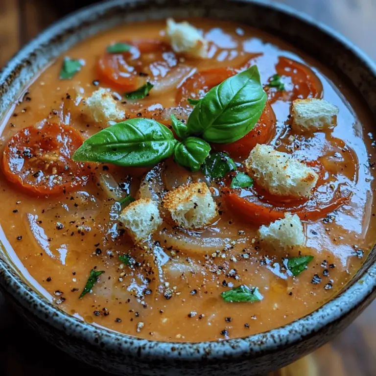 In the world of comfort food, few dishes can rival the warmth and richness of a creamy soup. The Creamy Roasted Tomato Bliss is a perfect example, showcasing the natural sweetness of ripe tomatoes combined with aromatic herbs and a velvety texture. This delightful recipe not only warms the soul but also nourishes the body, making it a staple in any home cook's repertoire. Whether you are looking for a cozy meal on a chilly evening or a crowd-pleasing appetizer, this soup is sure to impress. In this article, we will explore the journey of crafting this delectable dish, from the selection of ingredients to serving suggestions, ensuring a delightful experience for both novice cooks and seasoned chefs alike.
