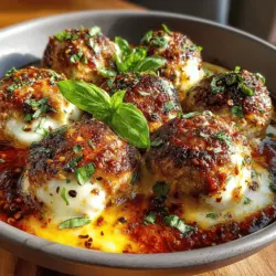 Baked Mozzarella Stuffed Turkey Meatballs