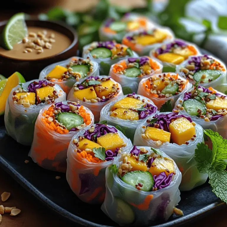 Summer rolls are a delightful culinary creation that originated in Southeast Asia, specifically Vietnam. Known for their light and refreshing qualities, these rolls are a versatile dish that caters to a variety of tastes and dietary preferences. Whether you are a vegan, vegetarian, or simply someone looking to incorporate more fresh produce into your meals, rainbow summer rolls offer a vibrant solution. These delightful wraps are not only a feast for the eyes with their array of colors but also a powerhouse of nutrition thanks to the fresh vegetables and herbs that fill them.