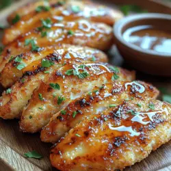 Crispy Honey Garlic Chicken Tenders are the ultimate crowd-pleaser, combining the irresistible crunch of perfectly fried chicken with the sweet and savory flavors of honey and garlic. These tenders are not just a meal; they are an experience that brings joy to family dinners, potlucks, and casual gatherings alike. The appeal of this dish lies not only in its delightful taste but also in its versatility; they can be served as an appetizer, main dish, or even a fun finger food at parties.