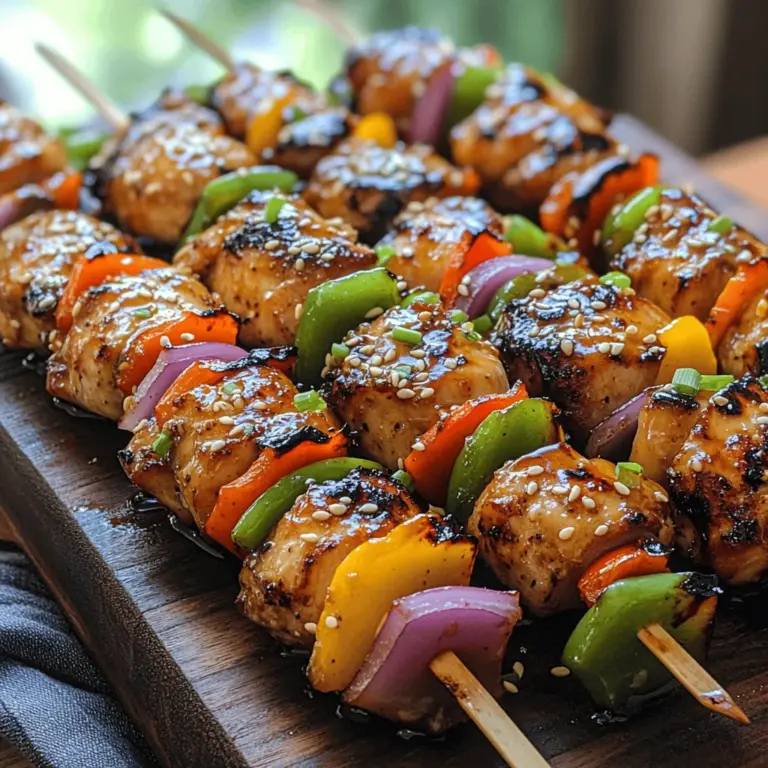 Sweet Teriyaki Chicken Skewers are a delightful dish that transcends cultural boundaries, bringing the rich flavors of Japanese cuisine to your kitchen. This recipe is not just a meal; it's an experience that combines tender chicken marinated in a luscious, sweet teriyaki sauce, all beautifully presented on skewers. The dish is perfect for various occasions, from family gatherings and summer barbecues to casual weeknight dinners. Its appeal lies not only in its mouthwatering taste and appealing texture but also in its versatility and ease of preparation.