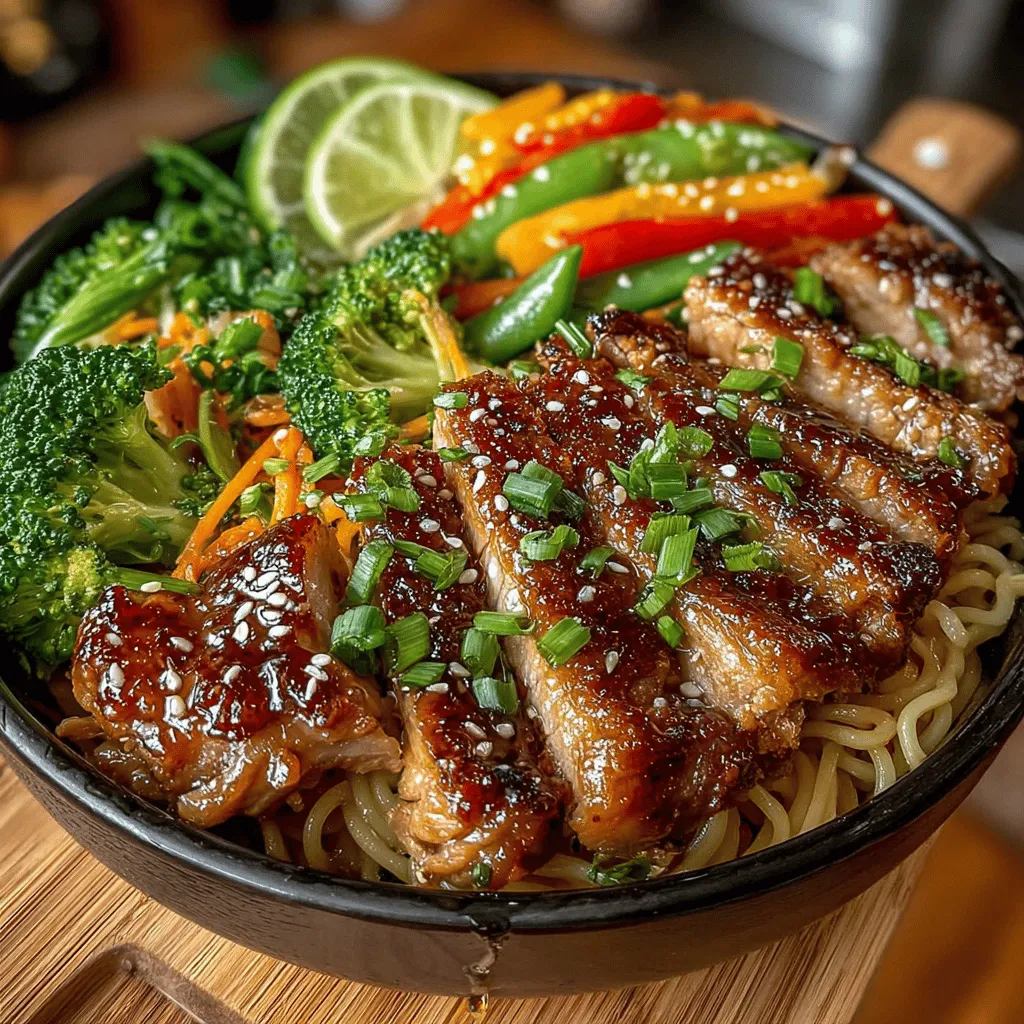 In the culinary landscape, few dishes can claim the title of being both quick and utterly delicious as effectively as Sweet and Savory Sticky Teriyaki Chicken Noodle Bowls. This recipe represents a harmonious blend of tender, marinated chicken thighs, perfectly cooked noodles, and a vibrant array of vegetables, resulting in a meal that is as visually appealing as it is flavorful. The balance of sweet and savory elements in this dish creates an explosion of taste that is sure to please a variety of palates, making it a fantastic choice for anything from a cozy weeknight dinner to an impressive dish for entertaining guests.