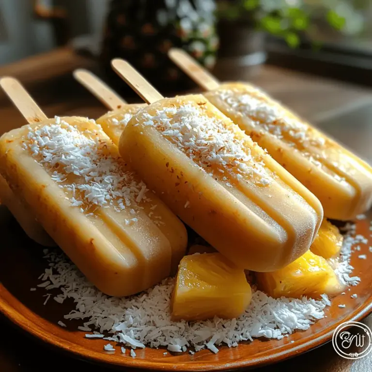 As the sun beckons us outdoors and the heat of summer envelops our days, nothing is more refreshing than a homemade popsicle. These frozen delights not only quench our thirst but also evoke a sense of nostalgia and joy, reminiscent of childhood summers spent playing in the sun. Among the myriad of flavors available, the Tropical Paradise Popsicles stand out as a vibrant and irresistible choice. Infused with the luscious essence of ripe pineapple and the creamy richness of coconut, they transport your taste buds to a sun-kissed island getaway with every bite.