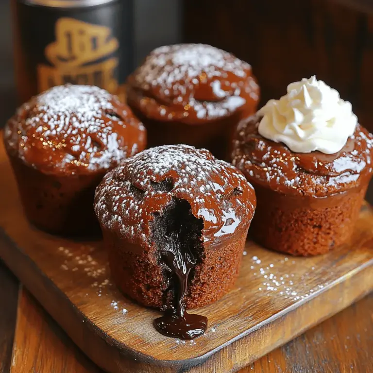 Welcome to the world of indulgence with our Decadent Dark Chocolate Lava Muffins! If you’re a chocolate lover, these muffins will surely become your new go-to dessert. Imagine cutting into a soft, moist muffin only to discover a gooey, molten chocolate center that oozes out in a rich cascade. This recipe is not just a treat for your taste buds; it’s an experience that will leave you craving more.