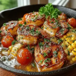 Garlic Butter Shrimp & Corn Skillet