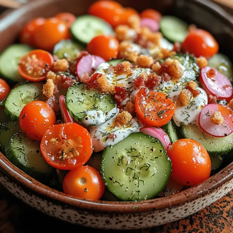 As the temperature rises and summer days stretch long, the allure of fresh, vibrant salads becomes undeniable. Among the array of summer dishes, the Crunchy Ranch Cucumber Salad stands out as a delightful choice, combining crisp textures and refreshing flavors that perfectly capture the essence of the season. This salad is not just a side dish; it is a celebration of fresh ingredients that can transform any meal into a wholesome experience.