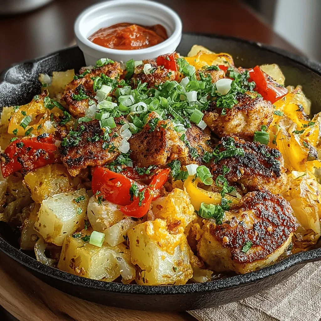 If you're looking to elevate your brunch game or simply enjoy a hearty meal, the Golden Cajun Potato Hash with Chicken Bites is a delightful dish that brings vibrant flavors and satisfying textures to your table. This dish masterfully combines the rustic charm of a classic potato hash with the bold and spicy essence of Cajun cuisine. The result is a mouthwatering experience that is both comforting and exciting, making it a favorite for family gatherings, weekend brunches, or a cozy dinner at home.