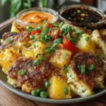 If you're looking to elevate your brunch game or simply enjoy a hearty meal, the Golden Cajun Potato Hash with Chicken Bites is a delightful dish that brings vibrant flavors and satisfying textures to your table. This dish masterfully combines the rustic charm of a classic potato hash with the bold and spicy essence of Cajun cuisine. The result is a mouthwatering experience that is both comforting and exciting, making it a favorite for family gatherings, weekend brunches, or a cozy dinner at home.