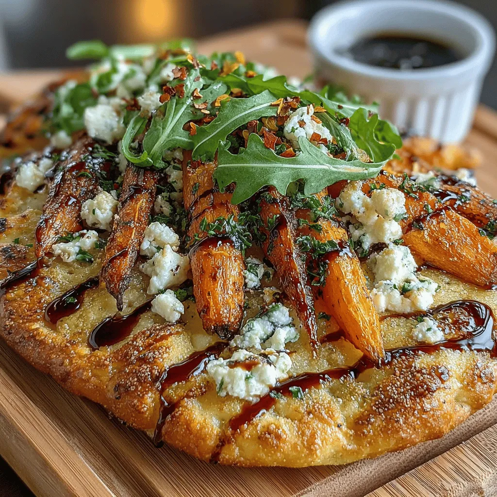 The Savory Roasted Carrot & Goat Cheese Flatbread is a culinary masterpiece that marries vibrant flavors with wholesome ingredients, making it a delightful choice for any occasion. This dish showcases the natural sweetness of roasted carrots paired with the creamy tang of goat cheese, all atop a crispy flatbread base. Whether you're looking for a nutritious meal to whip up on a busy weeknight or a sophisticated appetizer to impress your guests, this flatbread ticks all the boxes.