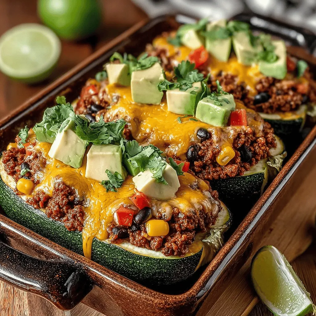 In the realm of healthy eating, finding delicious yet nutritious meals can often feel like a daunting task. Enter the Zesty Zucchini Taco Boats, a fresh and vibrant take on traditional tacos that not only deliver on flavor but also pack in a wealth of nutrients. This recipe is perfect for weeknight dinners, meal prep, or even as a fun dish for gatherings. With a combination of lean protein, colorful vegetables, and melted cheese, these taco boats are sure to please a variety of palates while keeping health in mind. Let’s explore how to make this delightful dish that highlights the versatility of zucchini.