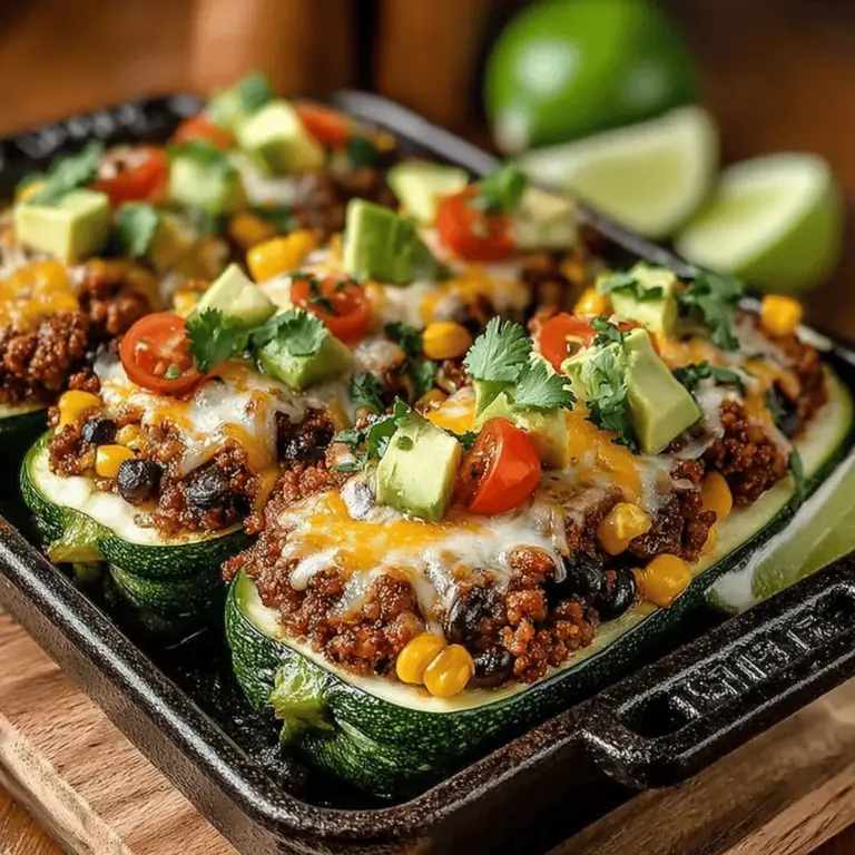 In the realm of healthy eating, finding delicious yet nutritious meals can often feel like a daunting task. Enter the Zesty Zucchini Taco Boats, a fresh and vibrant take on traditional tacos that not only deliver on flavor but also pack in a wealth of nutrients. This recipe is perfect for weeknight dinners, meal prep, or even as a fun dish for gatherings. With a combination of lean protein, colorful vegetables, and melted cheese, these taco boats are sure to please a variety of palates while keeping health in mind. Let’s explore how to make this delightful dish that highlights the versatility of zucchini.
