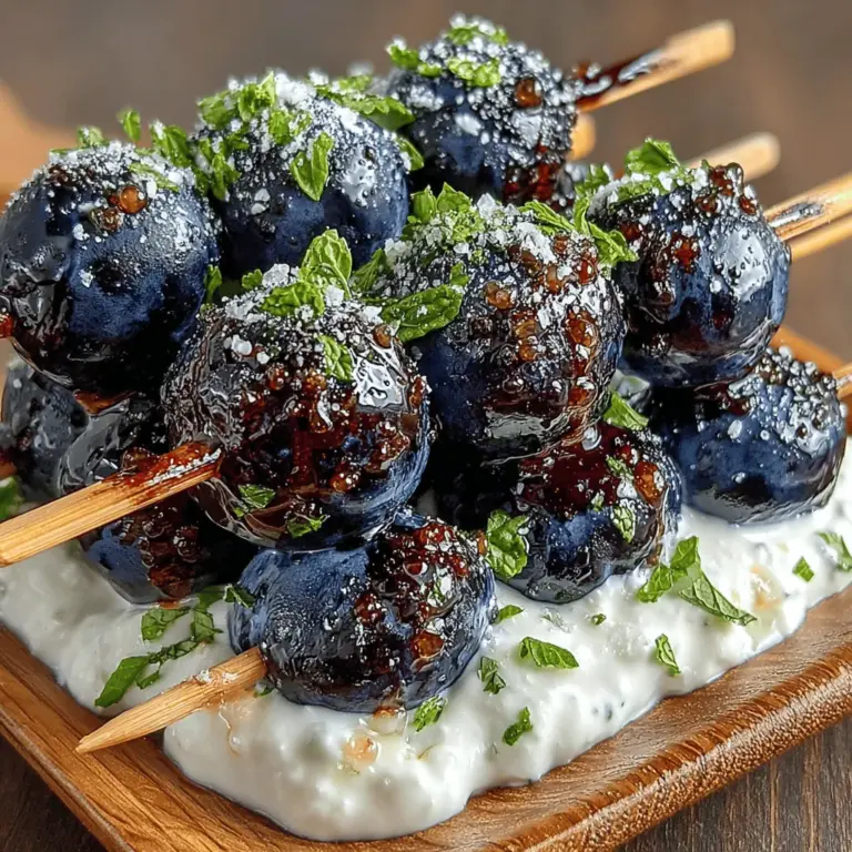When it comes to refreshing snacks that are both nutritious and delicious, Zesty Blueberry Skewers stand out as a fantastic option. This vibrant dish combines the sweetness of fresh blueberries with the creamy tang of Greek yogurt, creating a delightful balance of flavors that can satisfy any palate. Whether you're looking for a quick afternoon snack, a light dessert for a summer gathering, or a healthy addition to a brunch spread, these skewers are incredibly versatile and easy to prepare.