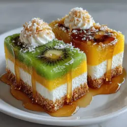 As the warm weather approaches, there's nothing quite like a refreshing treat to cool you down. Enter the Tropical Paradise Frozen Yogurt Mango Kiwi Bars—an irresistible combination of creamy Greek yogurt, luscious mangoes, and tangy kiwis that will transport your taste buds straight to a sun-soaked beach. This recipe not only delights the senses but also offers a healthier alternative to traditional desserts, making it a perfect choice for family gatherings, summer parties, or a simple indulgence on a hot day.