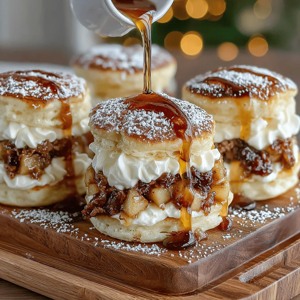 Mini Apple Cinnamon Pancake Sliders are the perfect blend of comfort and creativity, making them an ideal breakfast or brunch dish. This delightful recipe combines fluffy mini pancakes, warm spiced apples, and a rich maple cream cheese spread, creating a fun and delicious way to enjoy your morning meal. The charm of these sliders lies not only in their taste but also in their presentation, making them a visually appealing addition to any breakfast table. Whether you're entertaining guests or treating yourself to a special breakfast, these sliders are sure to impress.