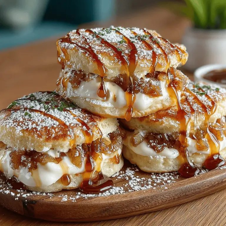 Mini Apple Cinnamon Pancake Sliders are the perfect blend of comfort and creativity, making them an ideal breakfast or brunch dish. This delightful recipe combines fluffy mini pancakes, warm spiced apples, and a rich maple cream cheese spread, creating a fun and delicious way to enjoy your morning meal. The charm of these sliders lies not only in their taste but also in their presentation, making them a visually appealing addition to any breakfast table. Whether you're entertaining guests or treating yourself to a special breakfast, these sliders are sure to impress.