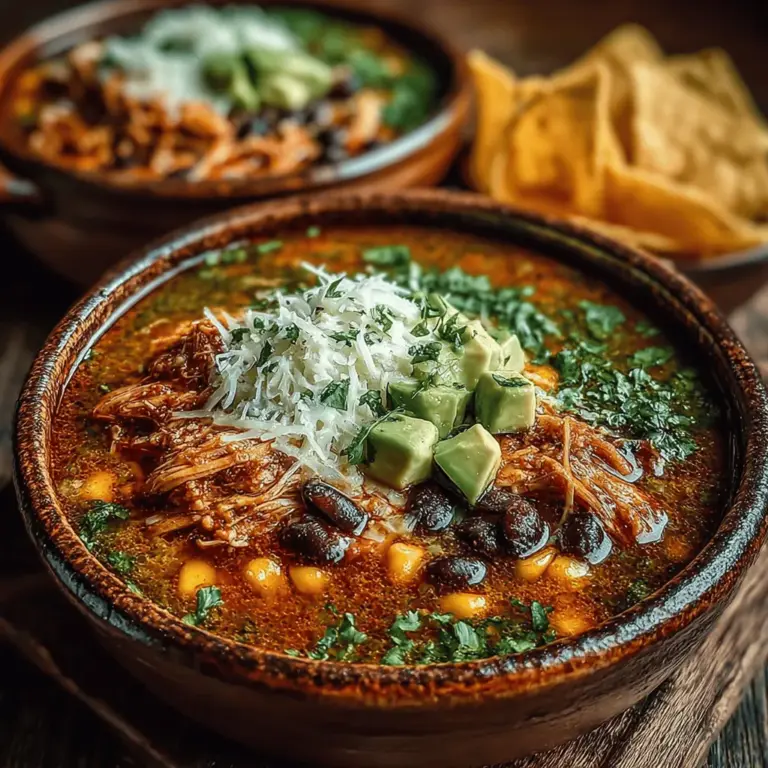 Spicy Green Chili Chicken Enchilada Soup is a delightful and hearty dish that perfectly combines the warmth of a comforting soup with the bold flavors of traditional Mexican cuisine. This soup is a celebration of spices, fresh ingredients, and succulent chicken, making it a favorite among those who crave a hint of heat in their meals. With its robust flavors and satisfying texture, this dish appeals specifically to spicy food lovers and those seeking a comforting bowl of goodness.