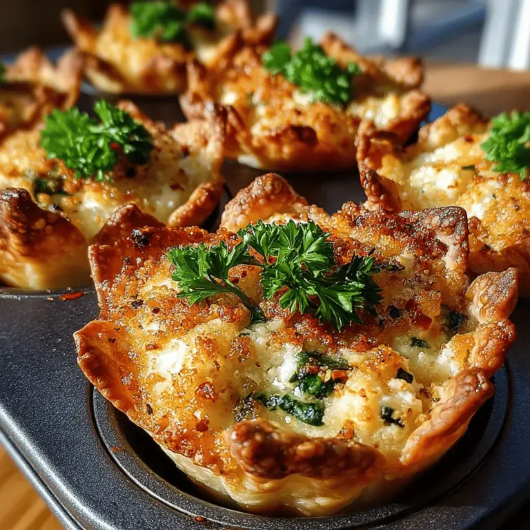 When it comes to entertaining, appetizers and finger foods reign supreme. These bite-sized delights are perfect for gatherings, providing the ideal opportunity for guests to mingle while sampling a variety of flavors. Among the plethora of options available, Baked Feta & Spinach Wonton Cups stand out as a unique and flavorful choice that is sure to impress. This recipe combines the creamy richness of feta cheese with the nutritional powerhouse that is spinach, all enveloped in the crispy embrace of wonton wrappers. Whether you're hosting a party or simply looking for a tasty snack, these wonton cups offer an easy and delicious solution.