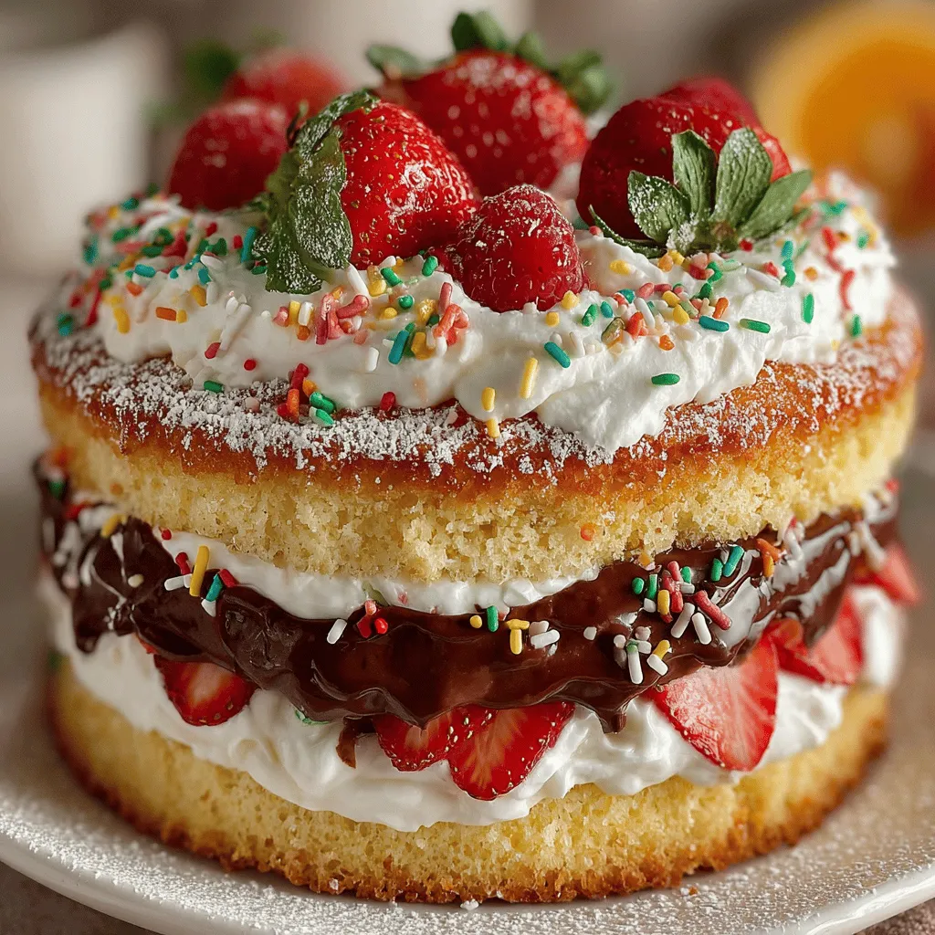 The Speedy Neapolitan Cake is a delightful treat that brings together the best of three classic flavors: vanilla, chocolate, and strawberry. This layered cake is not only a feast for the eyes, with its striking stripes of color, but it also offers a harmonious blend of tastes that can satisfy any sweet tooth. Whether you’re hosting a birthday party, celebrating an anniversary, or simply looking for a casual dessert to enjoy with family, this cake is a perfect choice.