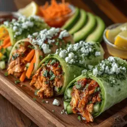 Buffalo Chicken Rice Paper Wraps
