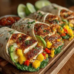 Tropical Delight: Mango Basil Chicken Wraps