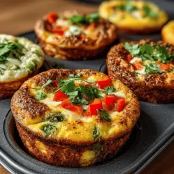 Once your Spicy Hatch Chili Egg Scramble Cups are out of the oven, it's crucial to let them cool for a few minutes before serving. This cooling period allows the cups to set, making them easier to remove from the muffin tin without breaking. Additionally, cooling helps enhance the flavors and gives you the perfect texture, ensuring that your scramble cups are neither too hot nor too soft when you take that first bite. Allowing them to cool for about 5-10 minutes will yield the best results, creating a delightful experience with every mouthful.