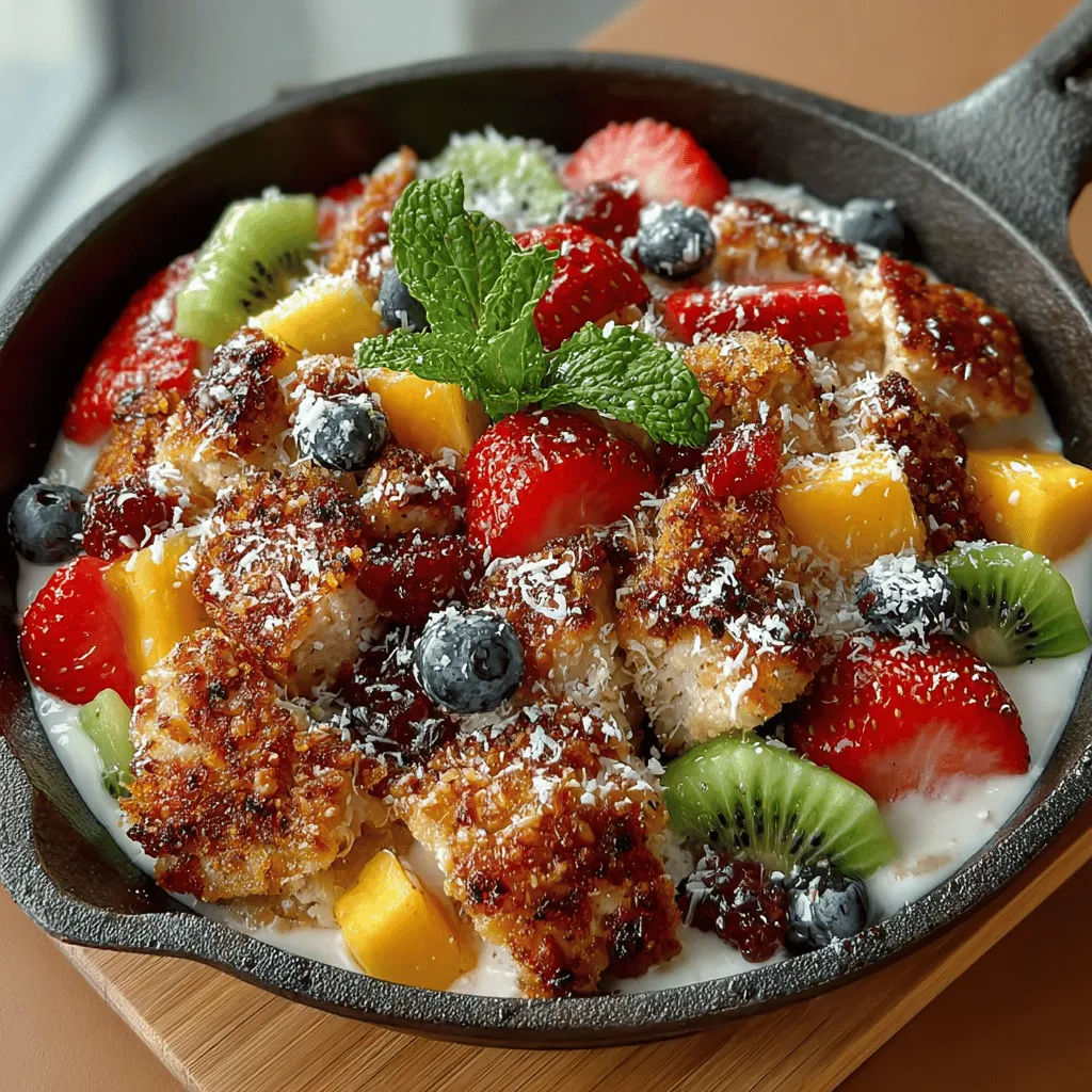 Are you ready to elevate your weeknight dinners with a dish that is as visually stunning as it is delicious? The Fruity Fiesta Chicken Skillet is a vibrant, one-pan meal that combines the savory goodness of chicken with the sweet burst of fresh fruits. This recipe not only captivates the taste buds but also brings a colorful palette to your dining table, making it a feast for the eyes as well.