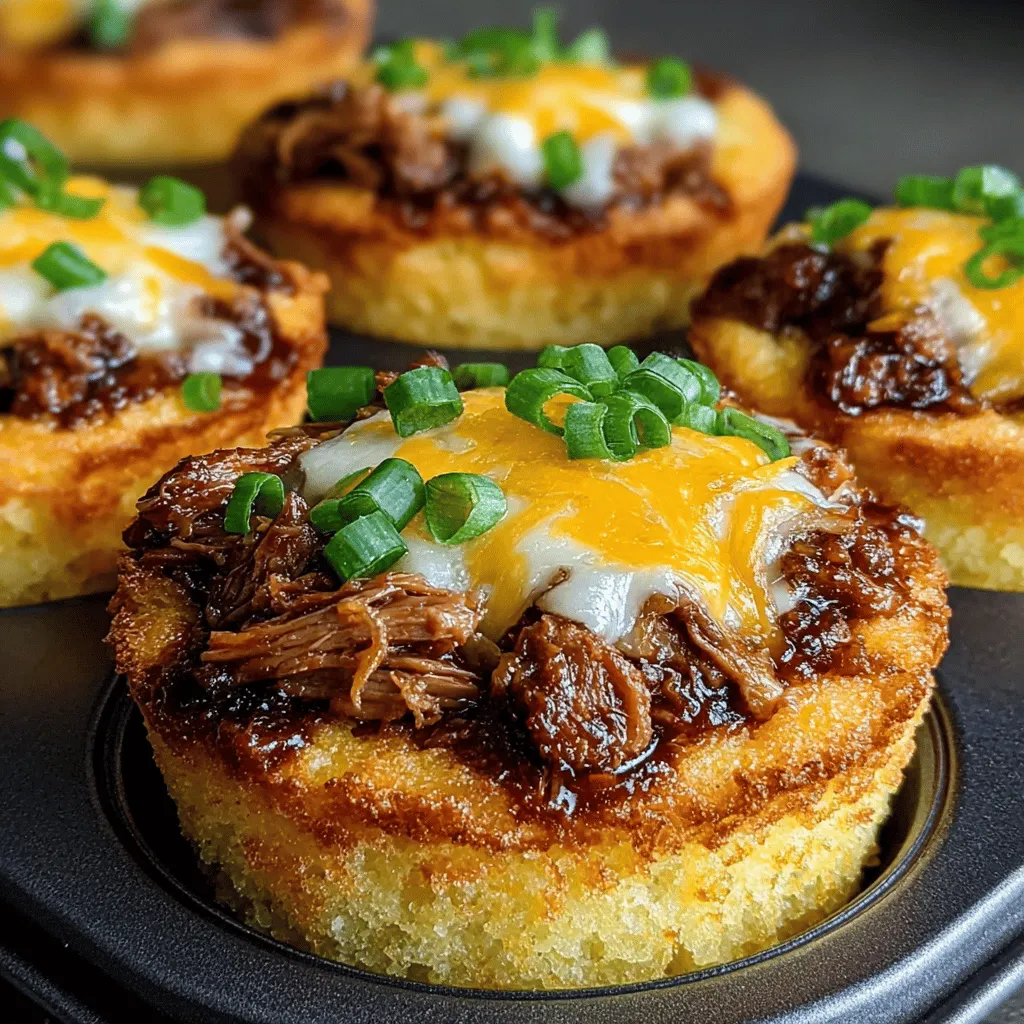 To achieve the perfect texture for your Mini BBQ Chicken Cornbread Cups, the first step is to prepare the dry ingredients meticulously. Start by combining the cornmeal, all-purpose flour, baking powder, and salt in a large mixing bowl. Whisk these ingredients together thoroughly until they are well blended. This process is crucial as it allows the baking powder to distribute evenly throughout the dry mix, ensuring that your cornbread rises beautifully and has a fluffy texture.