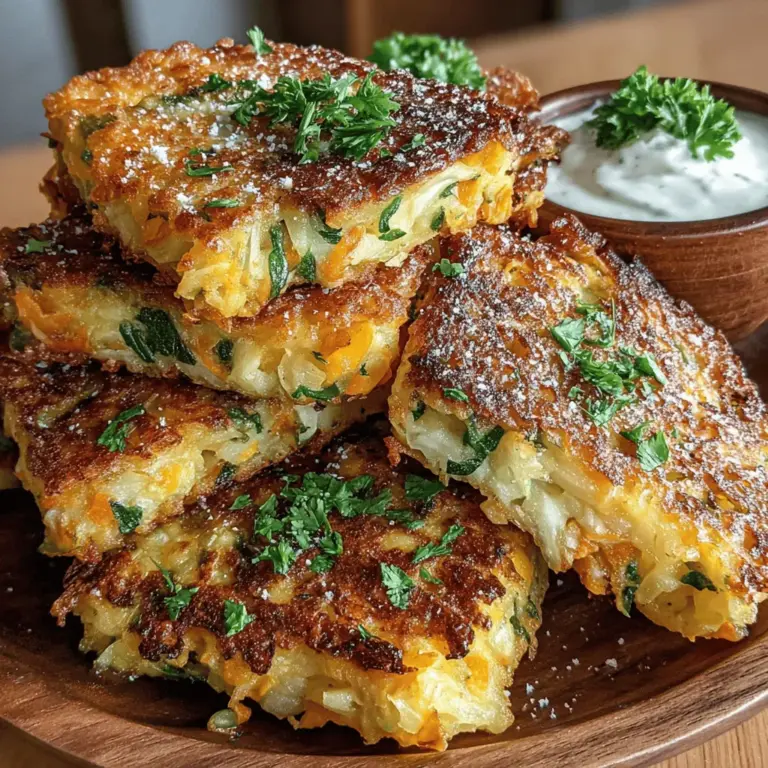 Crispy Cabbage and Carrot Fritters are a delightful and nutritious addition to any meal. These flavorful fritters offer a perfect balance of textures and tastes, making them an ideal appetizer, snack, or side dish. Packed with healthy vegetables and seasoned to perfection, they are not only easy to prepare but also a hit among both kids and adults. Whether served alongside a fresh salad or enjoyed on their own with a zesty dipping sauce, these fritters are a versatile culinary option that can elevate any dining experience. In this article, we will explore the ingredients, preparation methods, and various ways to enjoy these delicious fritters.