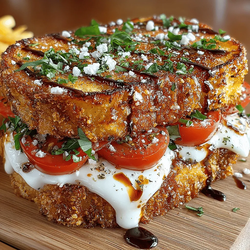 The Grilled Neapolitan Sandwich Melt is a sumptuous culinary creation that brings together the rich flavors of Italy in a comforting, yet elegant sandwich. This dish masterfully combines fresh mozzarella, ripe tomatoes, aromatic basil, and the perfect bread to create a melt that is not only satisfying but also evocative of the sun-kissed landscapes of Naples. Whether you're preparing a casual lunch for family or impressing guests with a gourmet dinner, this sandwich stands out for its simplicity and depth of flavor.