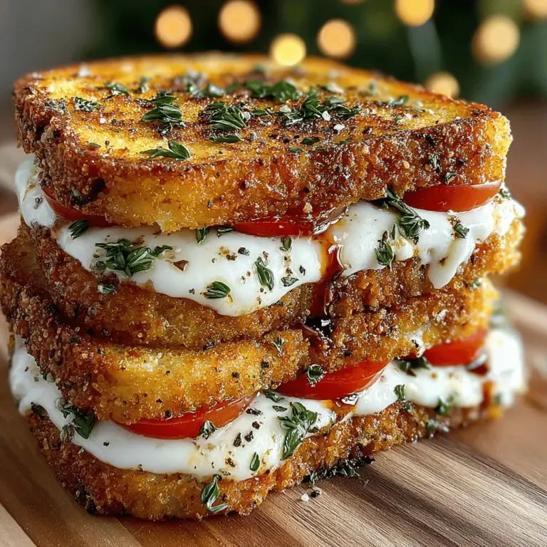 The Grilled Neapolitan Sandwich Melt is a sumptuous culinary creation that brings together the rich flavors of Italy in a comforting, yet elegant sandwich. This dish masterfully combines fresh mozzarella, ripe tomatoes, aromatic basil, and the perfect bread to create a melt that is not only satisfying but also evocative of the sun-kissed landscapes of Naples. Whether you're preparing a casual lunch for family or impressing guests with a gourmet dinner, this sandwich stands out for its simplicity and depth of flavor.