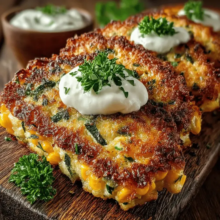 Zucchini and sweet corn fritters are a delightful dish that brings together the vibrant flavors of fresh summer vegetables in a crispy, golden package. With their irresistible crunch and subtle sweetness, these fritters are not only a treat for the taste buds but also a versatile addition to any meal. Whether served as an appetizer, a side dish, or even a light main course, zucchini and sweet corn fritters are sure to impress family and friends alike. Their adaptability makes them perfect for various occasions, from casual family gatherings and summertime picnics to a simple weeknight dinner.