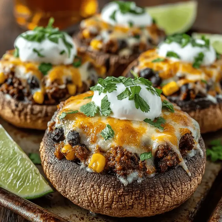 Portobello mushrooms are not only delicious but also packed with health benefits, making them a star ingredient in this recipe. These large, meaty mushrooms are low in calories while being rich in dietary fiber, making them an excellent choice for those looking to maintain or lose weight. Furthermore, they are a good source of essential vitamins and minerals, including B vitamins, selenium, and potassium, which contribute to overall health and wellness.
