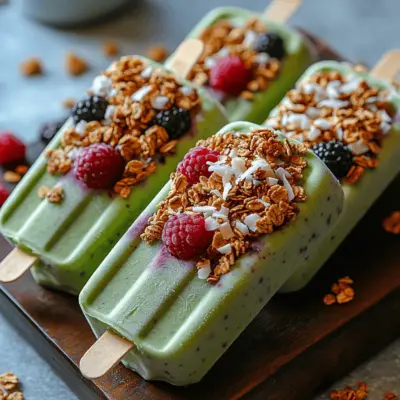 Frozen Yogurt Matcha Granola Pops Recipe