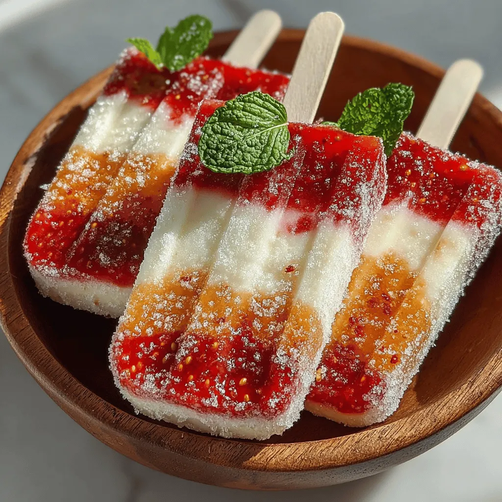 To create the perfect strawberry layer for your frozen banana strawberry swirl pops, start by selecting ripe, fresh strawberries. Look for berries that are deep red, firm, and fragrant. Rinse them under cold water to remove any dirt, and then hull them by removing the green tops and white cores. This process not only enhances the flavor but also ensures a smooth texture in your pops.