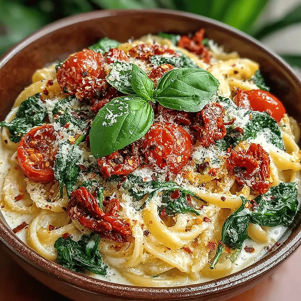 When it comes to pasta dishes that are both satisfying and packed with flavor, the Spinach & Sun-Dried Tomato Pasta Delight stands out as a quintessential recipe for food lovers. This dish is a delightful amalgamation of al dente pasta, vibrant spinach, and tangy sun-dried tomatoes, all enveloped in a creamy sauce that balances richness with freshness. The combination of ingredients creates a medley of tastes that not only pleases the palate but also nourishes the body, making it a go-to option for both casual weeknight dinners and more elegant occasions.
