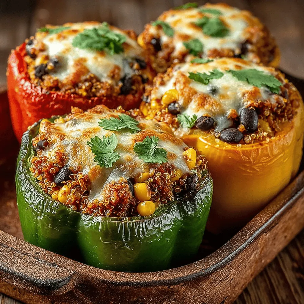 Quinoa & Turkey Stuffed Bell Peppers are not just a feast for the eyes but also a wholesome meal option that packs a punch in terms of nutrition and flavor. This vibrant dish combines the rich, earthy tones of quinoa with the savory, juicy essence of ground turkey, all nestled within the colorful embrace of bell peppers. It's an excellent choice for anyone seeking a balanced meal that is as satisfying as it is nutritious.