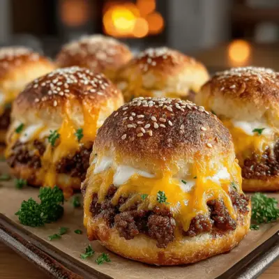 Mini Cheeseburger Stuffed Biscuits Recipe