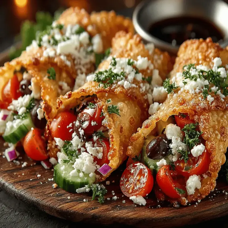 The Mini Greek Salad Tortilla Cones offer a delightful and innovative way to enjoy a classic dish. This recipe combines the vibrant flavors of traditional Greek salad, featuring fresh vegetables and feta cheese, in a convenient, portable format. Instead of serving the ingredients in a bowl, they are artfully arranged in crispy tortilla cones, creating a fun and visually appealing presentation. This dish is perfect for appetizers, light lunches, or even casual gatherings, making it a versatile option for any occasion.