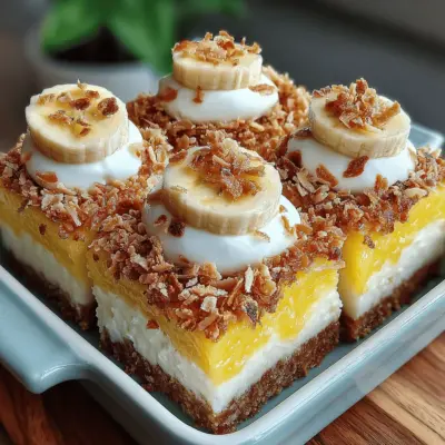 Frozen Banana Coconut Cream Squares