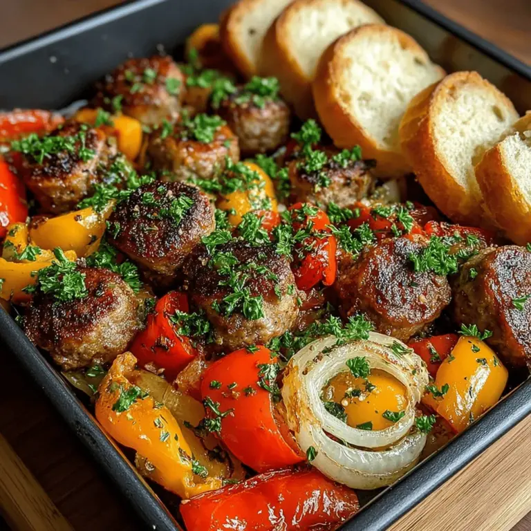 When it comes to easy and satisfying meals, few dishes can rival the simplicity and flavor of the Sausage and Peppers Fiesta Sheet Pan Bake. This dish is a celebration of vibrant colors and bold flavors, bringing together juicy sausage, sweet bell peppers, and aromatic onions in a single, harmonious bake. It’s not just a meal; it's a delightful experience that transforms humble ingredients into a feast, ideal for busy weeknights or relaxed gatherings with friends and family.