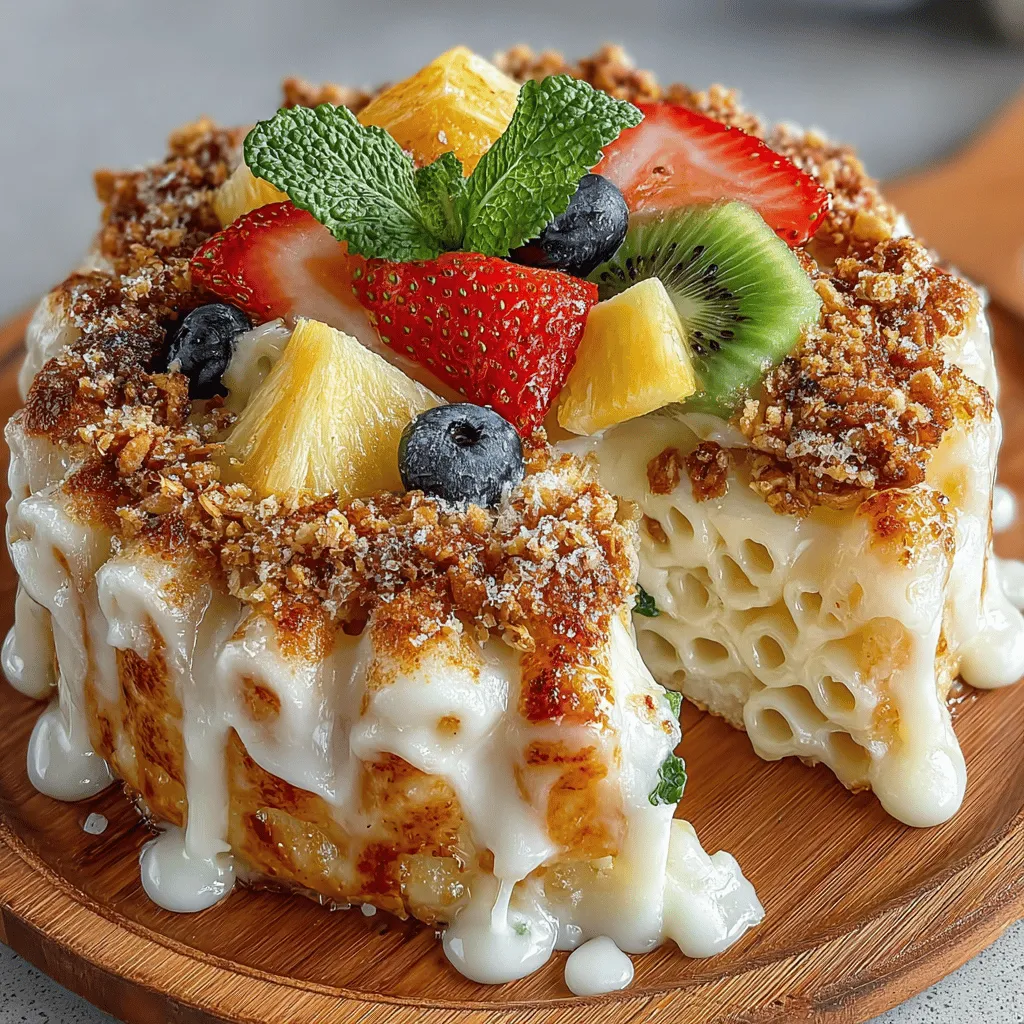 At the heart of this dish is the delicate balance of flavors that emerges when cheese meets fruit. The sharp, creamy notes of cheese, especially when using varieties like sharp cheddar and mozzarella, complement the natural sweetness of fruits. This balance creates a rich and satisfying experience that is both comforting and refreshing.