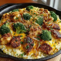 Cheesy Broccoli and Chicken Rice Skillet