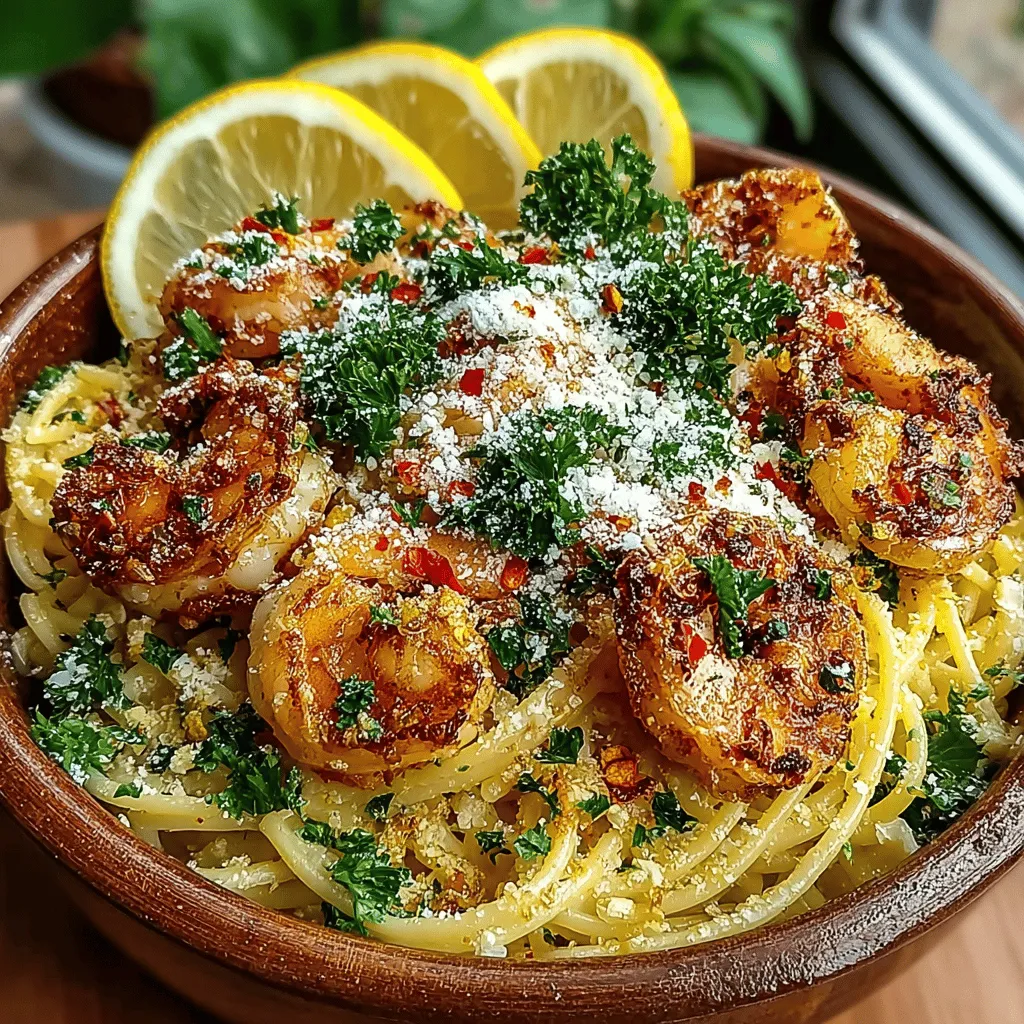 Zesty Lemon Garlic Shrimp Pasta