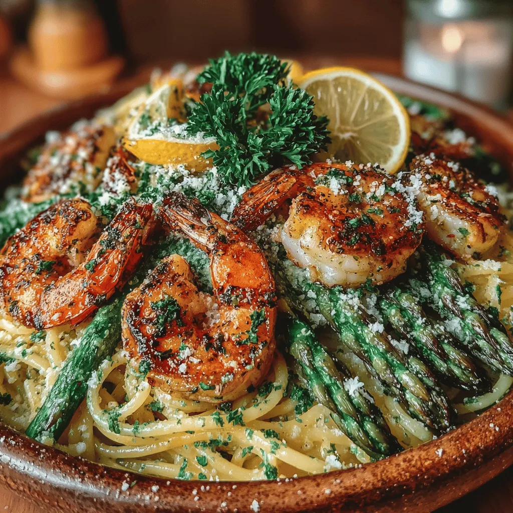 Garlic Butter Shrimp and Asparagus Pasta