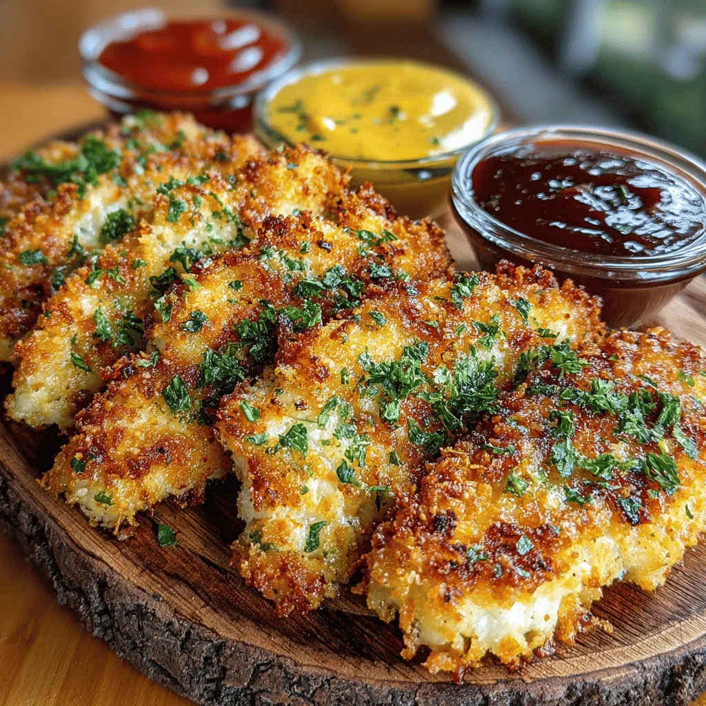 Introducing Crispy Baked Parmesan Chicken Tenders, a mouthwatering dish that combines the unbeatable crunch of panko breadcrumbs with the rich flavor of Parmesan cheese. This recipe is not only easy to prepare but also a healthier alternative to traditional fried chicken tenders. Perfect for busy weeknights or as a crowd-pleasing appetizer, these tenders are sure to delight everyone at the table.