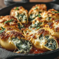 - 20 jumbo pasta shells - 2 cups fresh spinach, chopped - 1 cup ricotta cheese - 1 cup mozzarella cheese, shredded - 1/2 cup grated Parmesan cheese - 1 large egg - 2 cloves garlic, minced - 1 teaspoon Italian seasoning - Salt and pepper to taste - 2 cups marinara sauce - Olive oil for sautéing